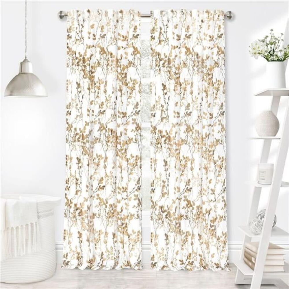 52 x 84 in. Misty Back Tab Window Curtain Panel, Hazelnut